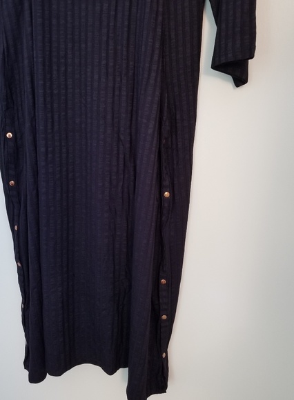 ASOS Curve Black Midi Dress in Chunky Rib - Picture 4 of 5